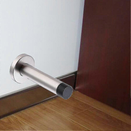 Door Stop Stopper ,adjustable Doorstop Heavy Duty Stainless Steel Bumper Rubber Buffer 1