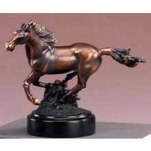 Equestrian Galloping Running Horse Statue - Figurine with Bronze Finish