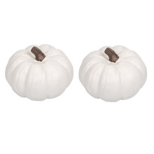 Elanze Designs Classic White 6 inch Resin Harvest Decorative Pumpkins Pack of 2