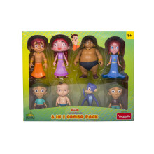 Funskool Chhota Bheem 8 In 1 Combo Action Figure Toy Green Gold Chhota Bheem And Friends With Articulation 4 Inches Cartoon Collectibles Gift For