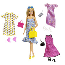 Barbie Doll With Clothes And Accessories For 4 Complete Outfits Gift For 3 To 8 Year Olds