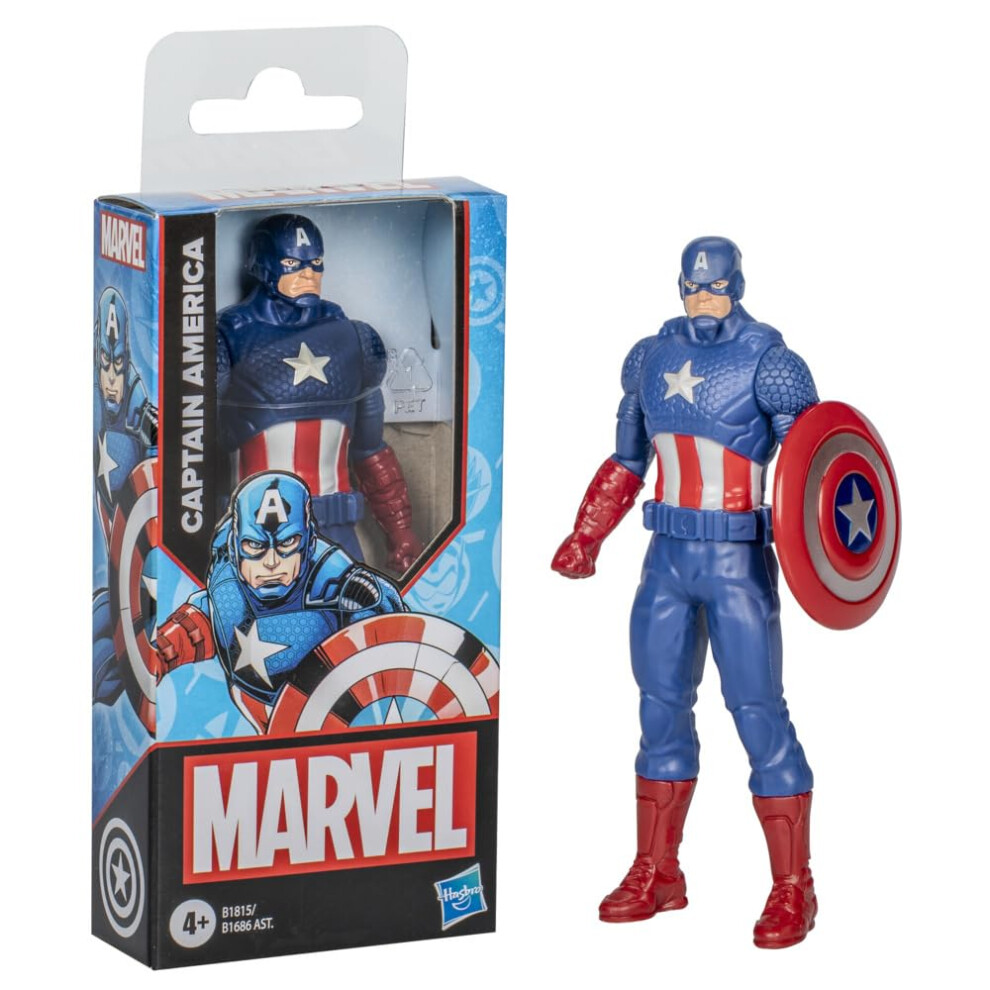 Marvel Captain America Action Figure, 6-Inch, Super Hero Toys And Figures For Kids Ages 4+