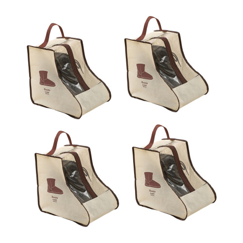 Sacs de protection de chaussures transparents, 4 pièces,-Beige1