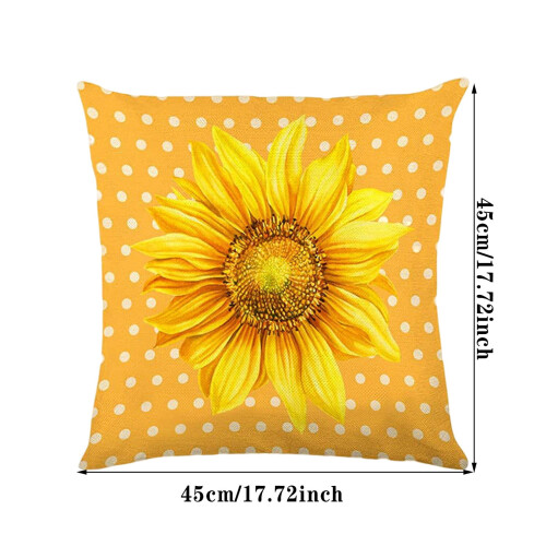Auringonkukkatyynynpäällinen pellava 18x18 tuumaa 1