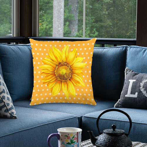 Auringonkukkatyynynpäällinen pellava 18x18 tuumaa 2