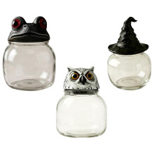 Handcrafted Glass Storage Jars with Lids Gothics Home Decors
