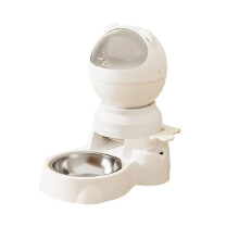 Automatic Interaction Pet Feeders Press To Release Design-White