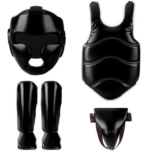 Ensemble d'équipement de combat respirant et résistant-noir 4M