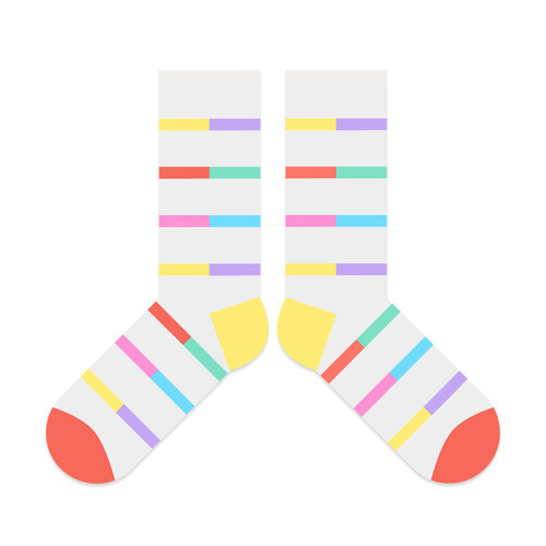 Chaussettes tendance à rayures arc-en-ciel,-ARC-EN-CIEL