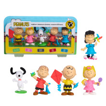 Peanuts 75 Jaar Verzamelfiguur Set - Snoopy, Charlie Brown, Lucy, Linus & Sally Speelgoed - 5-Piece Figuren