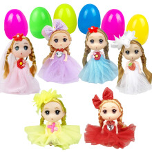 JIABNUKKN Uova di Pasqua Ripiene 6 Pezzi Grandi con Bambole Carine, Regali di Pasqua Colorati per Bambini