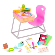 Our Generation - Ensemble Bureau Scolaire - Fournitures de Classe Réalistes - Accessoires Poupée 18"