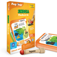 Tarjetas Flash Mapology India para Niños | Aprende Estados y 450+ Datos Divertidos | Juego de Cartas