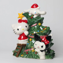 Hello Kitty and Friends Decorating The Tree Figurine, 6.5" L x 6" W x 7.825" H Created by Blue Sky Clayworks