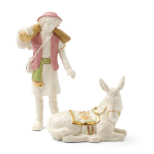 Lenox 897698 First Blessing Junge mit Esel Figurine, Weihnachtsdekorationen, Innendekor, Krippenset