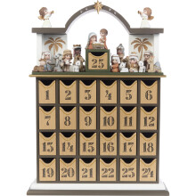 Precious Moments Countdown to Christmas Advent Calendar with Storybook - Wood/Resin Holiday Set with Figurines - 251438