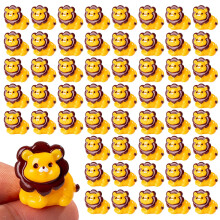 60 Stuks Mini Hars Leeuw Beeldjes Bulk Decoratie voor Taart Schattige Miniatuur Ornamenten