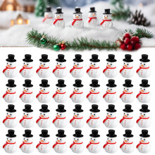 Temmgnie 50 Pcs Snowman Figurines Mini Miniature Christmas Decoration Small Resin Snowman for Goodie Bag Fillers Winter New Year Holiday Party Favors