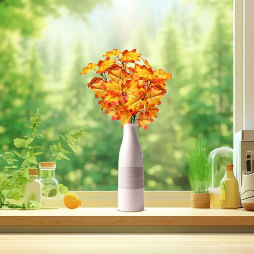 Artificial Fall Maple Leaves – Autumn Decor Set 1