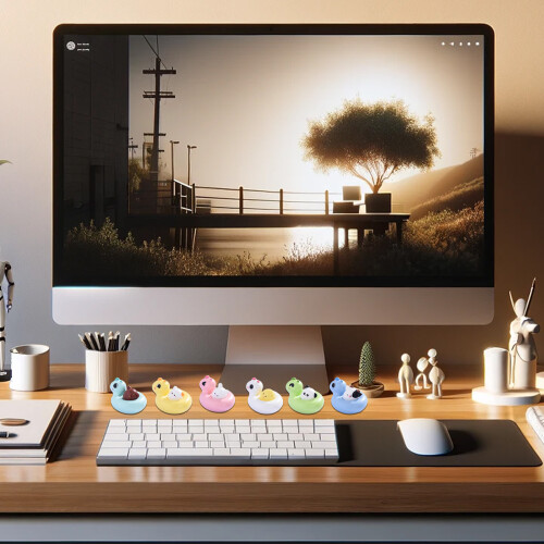 Mini animaux avec anneaux de natation, décorations de bureau 1
