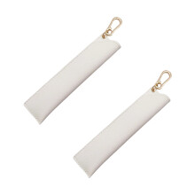 2 stuks 16 cm lange PU lederen etui met sleutelhangerhaak-Beige