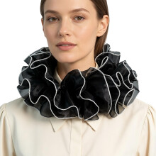 Accessoire de cou de spectacle de scène à faux col-Noir