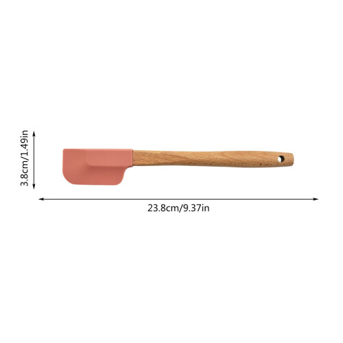 Silicone Spatula with Round Wood Handle – 1 Piece 1