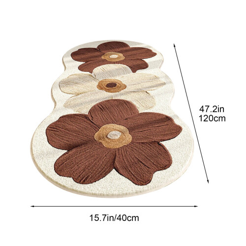 Anti-Rutsch-Teppich mit Blumenmuster, 1 Stück 2