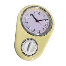 9 inch stille quartz wandklok 60 minuten visuele keuken-Geel