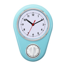 Contemporary Wall Clock 9Inch Quiet No Ticking Visual-Blue