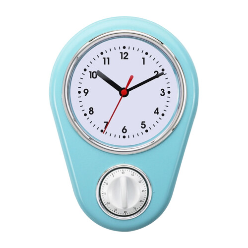 Contemporary Wall Clock 9Inch Quiet No Ticking Visual-Blue