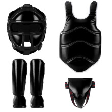 PU-bokshelm Dikkere kruisbeschermer-zwart masker 5 S