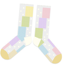 Breathable Mesh Stockings Trendy Rainbow Stripe Socks-WAXELET