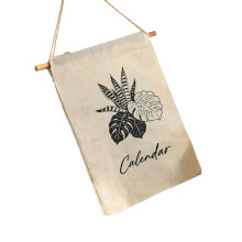 Wandbehang-Kalender aus Baumwollleinen für Wohnzimmer,-A