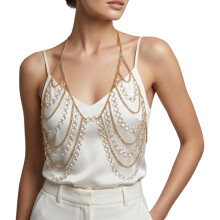Multiple Layer Rhinestones Body Chain For Women Music-os