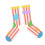 Breathable Mesh Stockings Trendy Rainbow Stripe Socks-RED 1