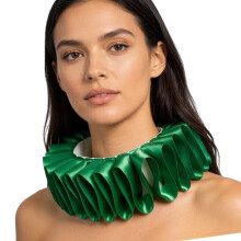 Stylish Detachable Polyester Collar For Men And Women-Green