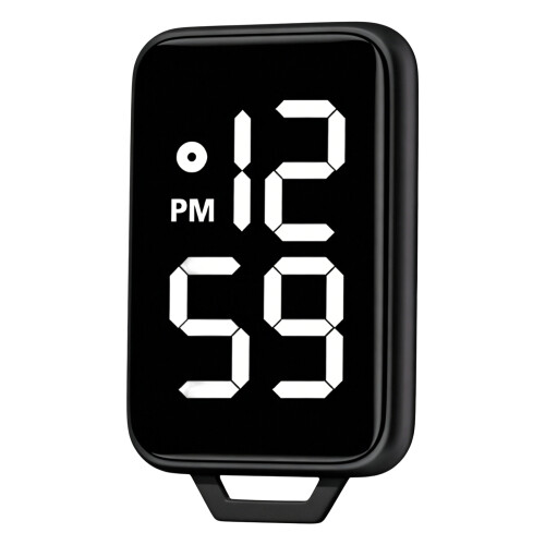 Mini-Digital-Schlüsselanhängeruhr mit-Schwarz