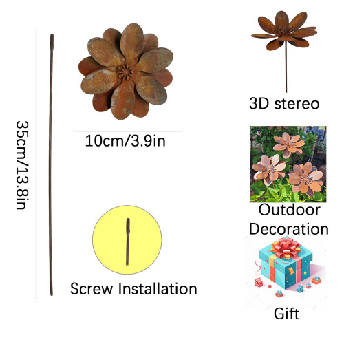 Pieu résistant de jardin de fleur en métal de temps pour 2