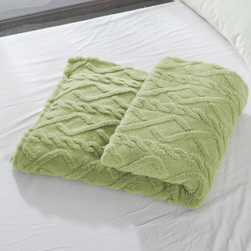 Soft Fleece Throw Blanket Green 39x28 in 2
