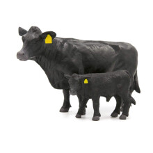 Little Buster Toys Black Angus Cow and Calf Pair | 1:16 Scale Livestock Figures | Collector Display Animals | Thoughtful Gift for Ranch Collectors | D