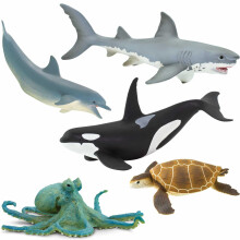 Safari Ltd. Zeedieren Speelset - Figuren van Walvis, Dolfijn, Schildpad, Octopus en Orca - Speelset voor Kinderen 3+