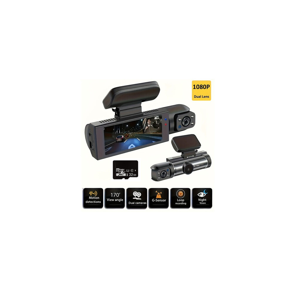 1080P Dual Lens Dash Cam Car Dvr With Night Vision & Motion Detection - 64Gb 5048255434404