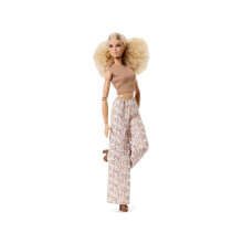 Barbie Basics Model Collector Fashion Doll 06 met Blond Haar, Gouden Rok & Halter, Universele Mode, Buigzaam Lichaam