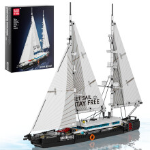 Mould King Moderne Twee-Mast Zeilboot Bouwkits, Oceaan Verkenner Boot Model, Huisdecor voor Tieners