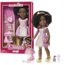 Muñeca Wesley de American Girl, ojos marrones, pelo corto rizado castaño oscuro, 14.5", edad 4+