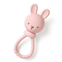 Itzy Ritzy Jouet de Dentition en Silicone - Jouet Apaisant avec Son de Jingle & Poignée Texturée - Pour 3 Mois et Plus (Lapin)