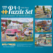 Bits and Pieces - 4-in-1 Multi-Pack 1000 Stuk Puzzels voor Volwassenen - Illage Memories Set door Trevor Mitchell