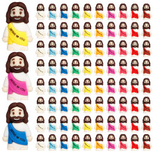 80PCS Kleine Jezus Figuren, 10 Kleurige Mini Jezus Beeldjes in Bulk, Religieuze Geschenken voor Pasen