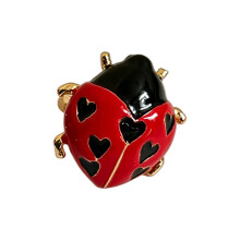Eye Catching Oversized Insect Ring In Bright-red black beetle1